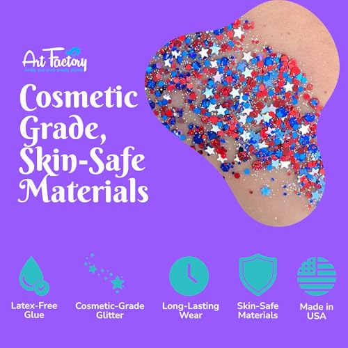 Art Factory Fireworks Body Glitter Gel – Red White Blue