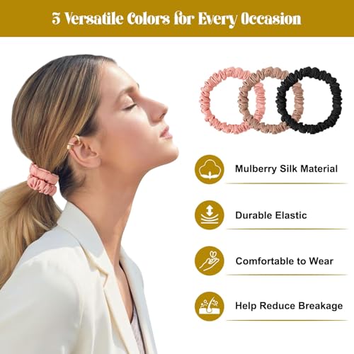 Mulberry Silk Hair Ties 6-Pack | No Crease Scrunchies