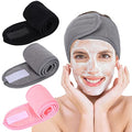 Whaline Spa Facial Headbands 3-Pack - Soft Adjustable Towels for Face & Yoga