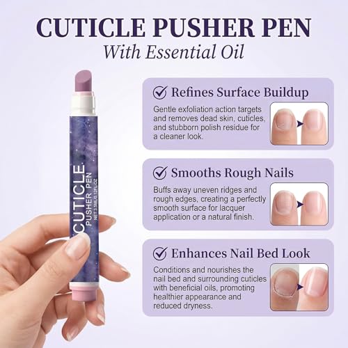 2-in-1 Ceramic Cuticle Pusher & Nourishing Oil Pen - Manicure Repair Tool