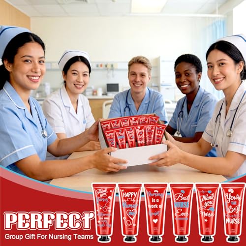 Leelosp 36 Pcs Nurse Hand Cream Nurse Week Gift for Women Nursing Appreciation Gifts Mini Hand Lotion Bulk Travel Size Moisturizing for Nursing Student Medical Assistant CNA Week, 6 Plant Fragrance