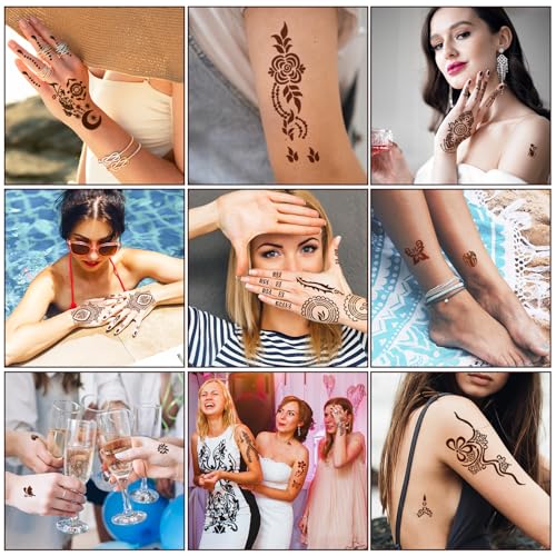 Henna Tattoo Stencils Kit 18 Sheets Reusable