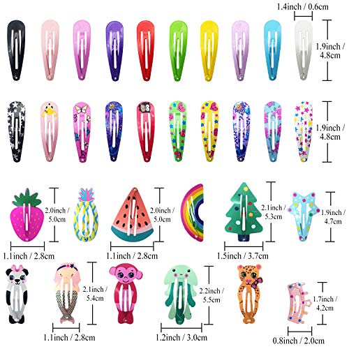 100 Pcs Snap Hair Clips for Girls, Kids & Women | Funtopia