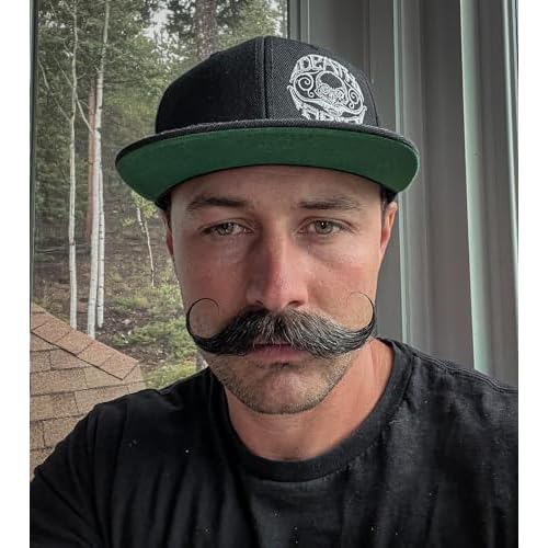 THE VINTAGE GROOMING CO. Black Magic Mustache Wax | Sudden Death | Hide Grey Hair In Beard Or Moustache | Strong Hold 1 oz Tin | No Heat Source Required | Unscented
