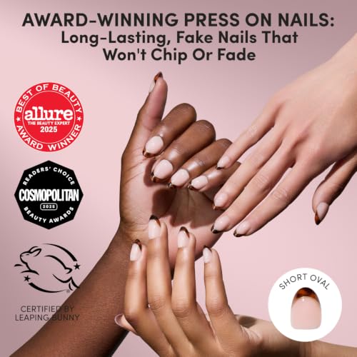 Glamnetic Tortoiseshell French Tip Press On Nails - 30 Set