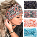 Boho Wide Headbands for Women, 4-Pack Floral Turban Head Wraps