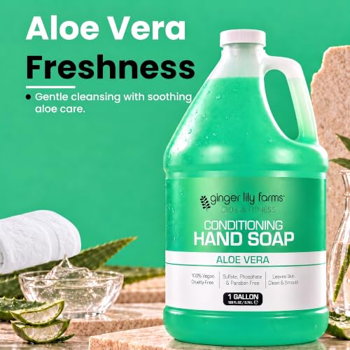 Ginger Lily Farms Aloe Vera Hand Soap Gallon (128 oz) – All-Purpose, Cruelty-Free