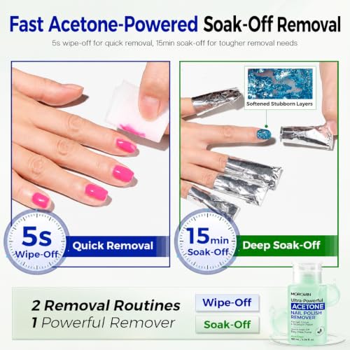 Morovan Acetone Gel Nail Polish Remover with Pump Dispenser - 6.34 oz