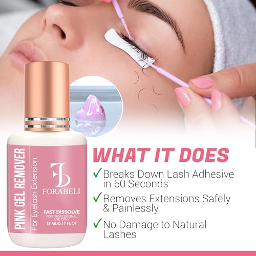 Forabeli Pink Gel Lash Remover | 60s Fast Acting | 15ml