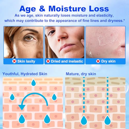 Hyaluronic Acid Powder for Skin & Face, Hyaluronic Acid Serum Powder, High & Low Molecular Weight, Water Soluble, DIY Serums for All Skin Types Hydration and Moisture, Includes Scoop (3.52Oz/100g)