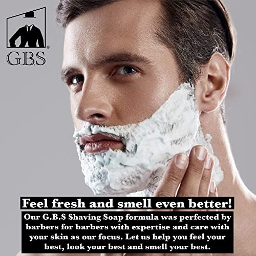 G.B.S Natural Fragrance Free & Lavender Citrus Shaving Soap with Shea Butter for Sensitive Skin Shave Soap for Men (Pack of 2)