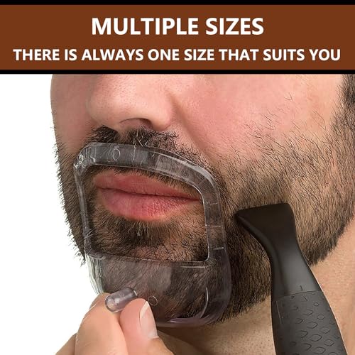 Beard Shaper, Versatile Beard Styling, Beard Template, Goatee Shaper, 5 Templates Included, Portable Design, 10 x 8.3 x 5.3 cm, Clear
