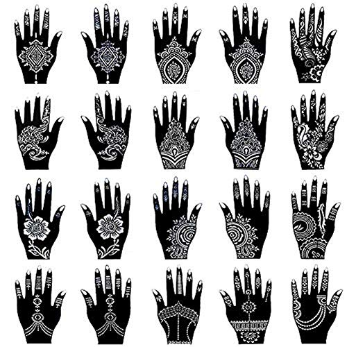 Henna Tattoo Stencil Kit - 20 Reusable PVC Stencils