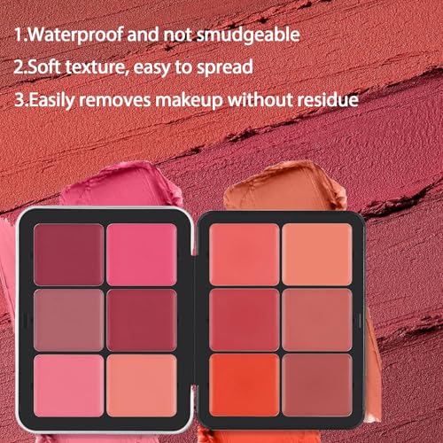 FantasyDay 12-Color Blush Palette with Brush - All-in-One Makeup