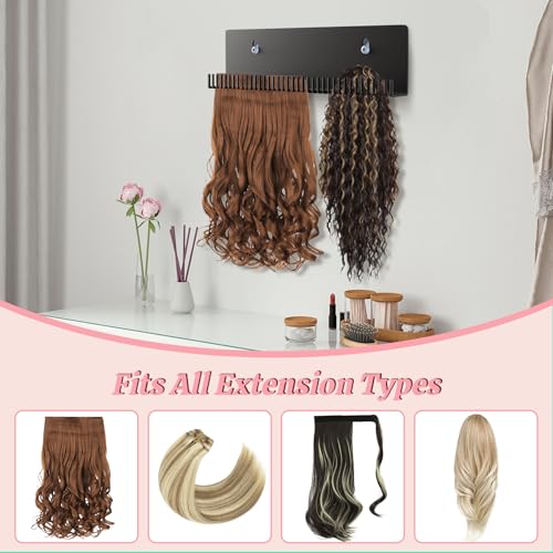 Stainless Steel Hair Extension Holder with Clips & Suction Cups