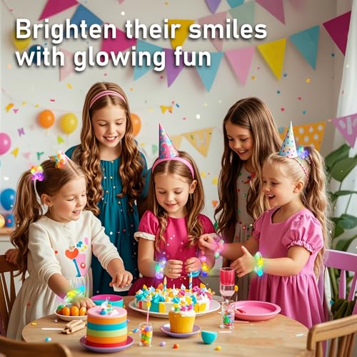 Light Up Mermaid Scrunchies - 18 Pcs Glow in the Dark Hair Accessories