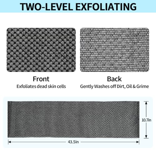 Exfoliating Body Scrubber Washcloth | Silver Ion & Carbon Fiber