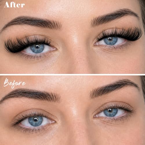 APCYUST Russian Lashes False Mink Eyelashes - Fuzzy Cat Eye Fluffy Strip Pack