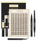 LAVONE Lash Clusters Kit 140pcs D Curl DIY Eyelash Extensions