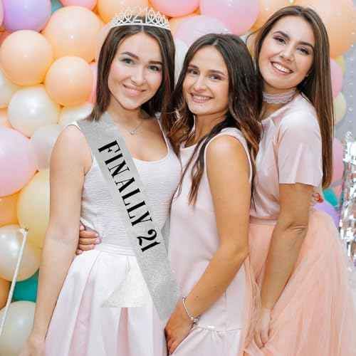 Sliver Crown Princess Tiara Headband Crystal Tiaras for Party Hair Accessories - 21st Birthday Gifts for Her