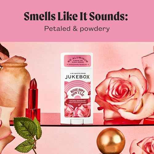 JUKEBOX Natural Deodorant for Women?Rose Hips Don't Lie Scent-Aluminum-Free, No Baking Soda, No Harsh Chemicals, Odor Blocking Technology, Rose, Praline, Lemon Zest-a Dr. Squatch Brand-2.65oz
