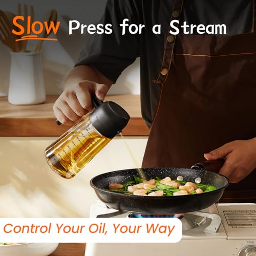 Glass Olive Oil Sprayer Bottle – 16oz Spray & Pour Dispenser