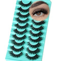 Lashes Volume Mink Eyelashes 10 Pairs Natural Cateye Lash Strips Wispy Cat Eye Lashes Natural Look Short Thick Fluffy False Strip Eyelash Full Fake Lash Pack Black Pesta?as Postizas for Women