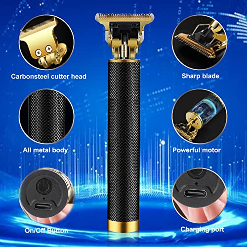 Hair Clippers for Men - Cordless Electric Hair Trimmer Beard Trimmer Shaver, Zero Gapped Edgers with Guide Combs, Black