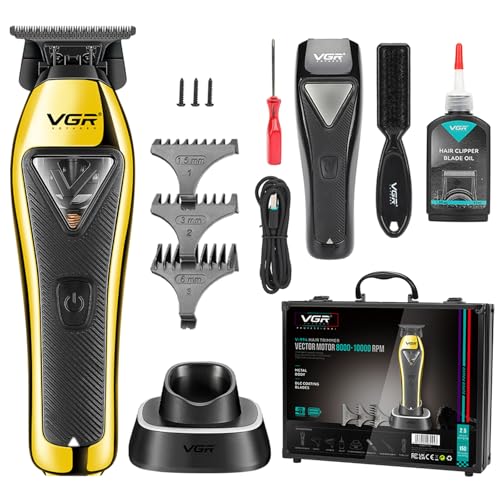 VGR 994 Professional Hair Trimmer with Zero-Gap T-Blade and Precision Cutting