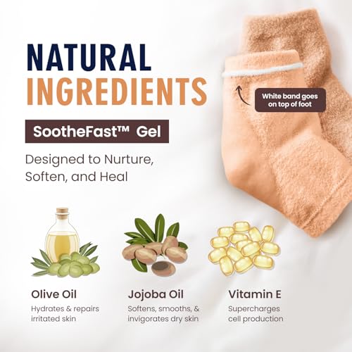 Dr. Frederick's Original Moisturizing Gel Heel Socks for Cracked Heels (2 Pairs)