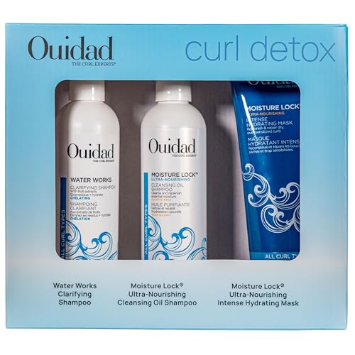 Ouidad Curl Detox Bundle - Clarifying Shampoo, Nourishing Oil & Hydrating Hair Mask for All Curl Types