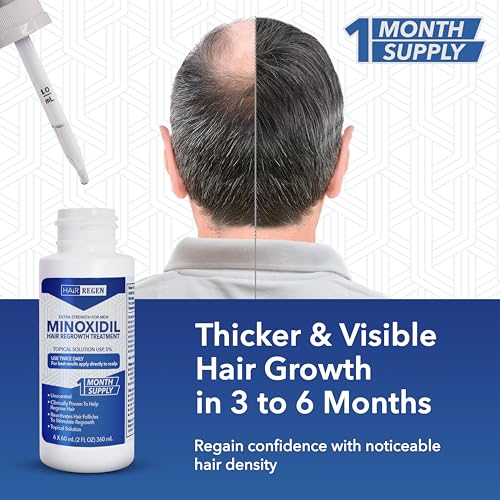Hair Regen 5% Minoxidil Liquid for Men - 6-Month Supply