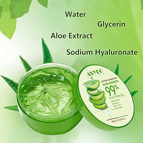 300 ML Aloe Vera Gel ? 99% Organic Pure Aloe Vera Hydrating Moisturizer, Natural Aloe Cream for Dry Skin, Sunburn, Acne