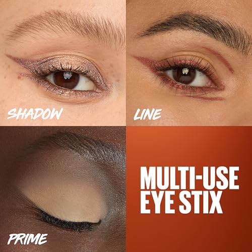 MAYBELLINE Color Tattoo Longwear Multi-Use 24HR Eye Shadow Stix, Rich, Long Lasting Eyeshadow, Eyeliner and Eye Primer Stick, I Am Unapologetic (Matte Cool Brown)