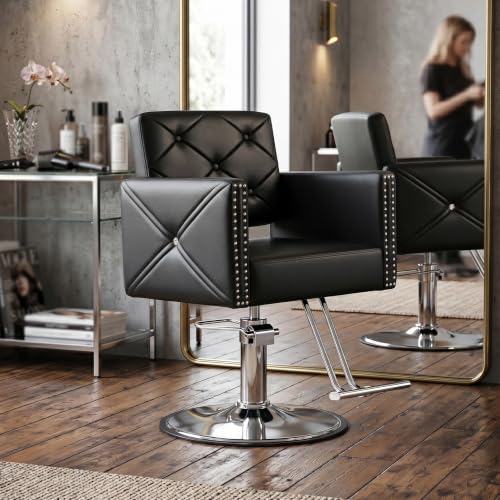 ZORRTIK Professional Barber Chair - 360 Swivel, Hydraulic Pump