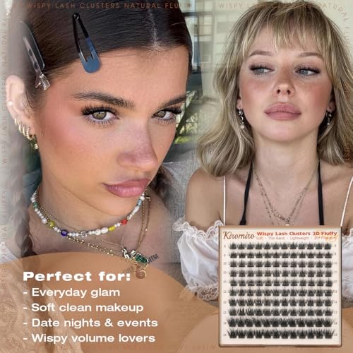 Kiromiro Wispy Lash Clusters 8-14mm Fluffy Extensions