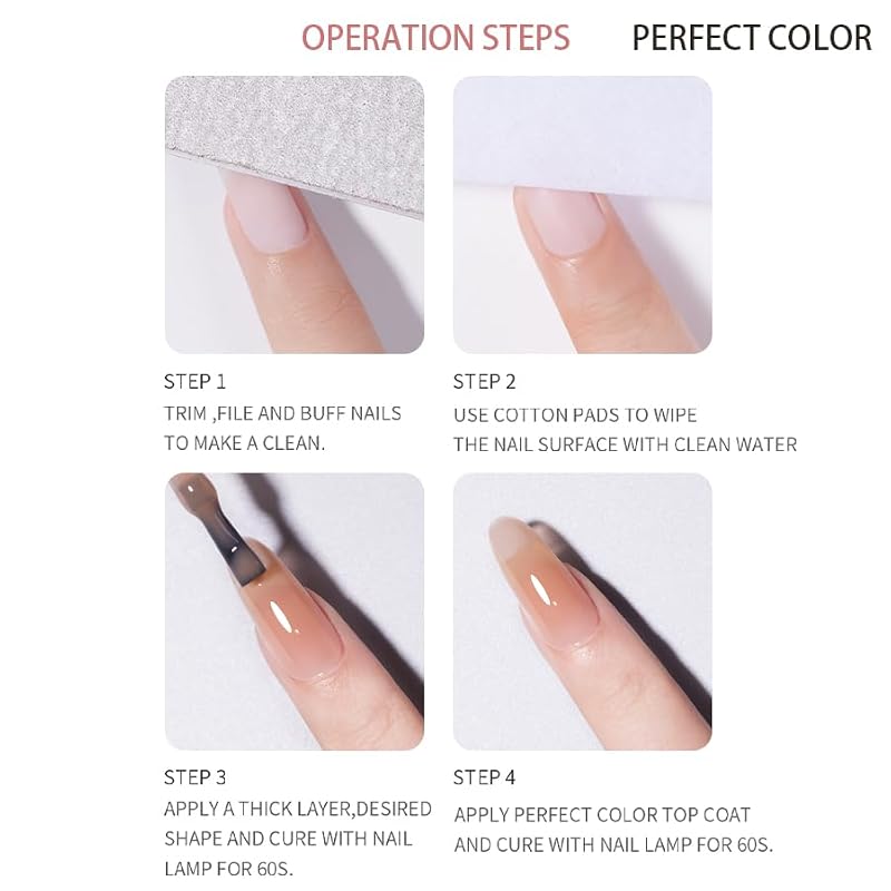Perfect Color Builder Gel for Nails 15ml Milky Pink Nude UV/LED Nail Extension & Strengthening