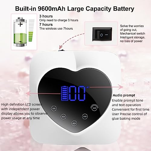 UV LED Nail Lamp Cordless 72W Portable Nail Dryer Light Rechargeable UV Light for Gel Nails Polish/Acrylic,Fast Curing Gel Polish Lamp with 5 Timer Smart Sensor,Nail Art Drying Tools for Home Salon