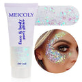 MEICOLY Clear Face & Body Glitter Gel for Festivals & Raves