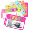 Kacctyen 6 Pcs Chenille Letter Clear Zipper Makeup Bags