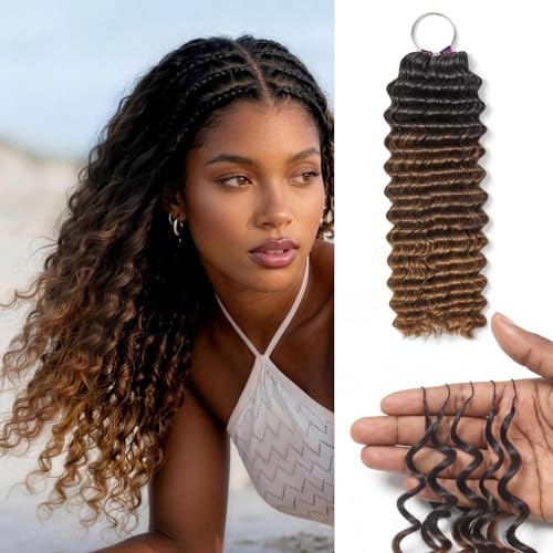 LUVME Deep Wave Human Hair Crochet 16in 50g