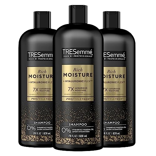 TRESemmé Shampoo Moisture Rich 3 Count for Dry Hair Professional Quality Salon-Healthy Look and Shine Moisture Rich Formulated with Vitamin E and Biotin 28 oz