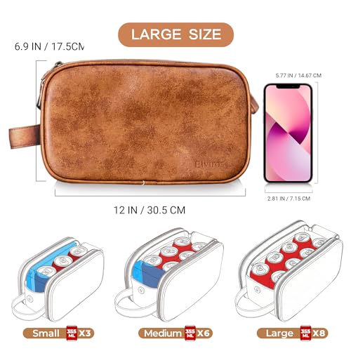 Elviros Large Toiletry Bag for Men - Water-Resistant PU Leather