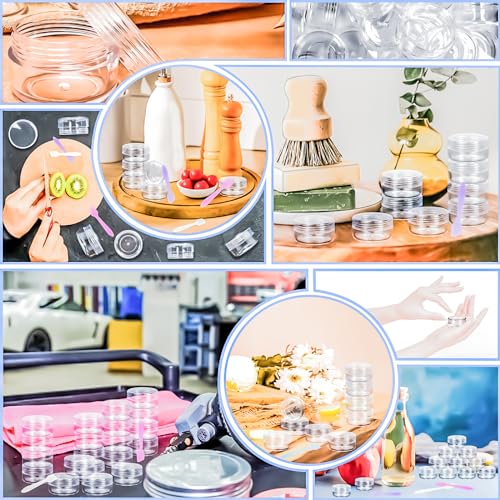 50 Pack 10g Sample Containers with Clear Lids & Spatulas