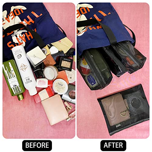 20 Pieces Mesh pouch, Mesh Makeup Bag Portable Makeup Pouch Travel Toiletry Bag for Makeup Organizer Home Office Travel Accessories, Mesh Cosmetic Bag with Zipper