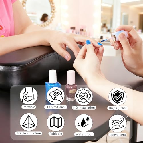 37" Portable Manicure Table with Lockable Wheels & Storage