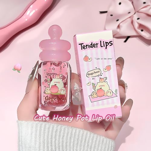 4-Piece Fruit Flavored Lip Gloss Oil Set | Hydrating Honey Pot