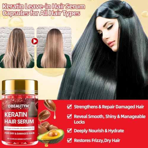 Keratin Hair Treatment Serum Capsules with Avocado Oil & Vitamins