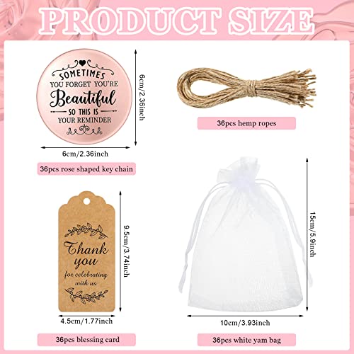 Tatuo 24 Set Sometimes You Forget Your Beautiful Compact Mirror Bulk for Women Inspirational Appreciation Gifts Pocket Makeup Mirrors for Valentine Galentine's Day Bridal Party Souvenir