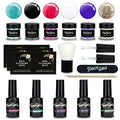 | 6-Pack Dip Powder Kit | Includes Dip Powders, Primer/Bond, Base Coat, Top Coat, Activator, Brush Saver, Extra Bottle Brushes, Nail Brush, Cuticle Stick, Nail File, & Nail Wipes (6-Pack Kit | Color Combo 1)
